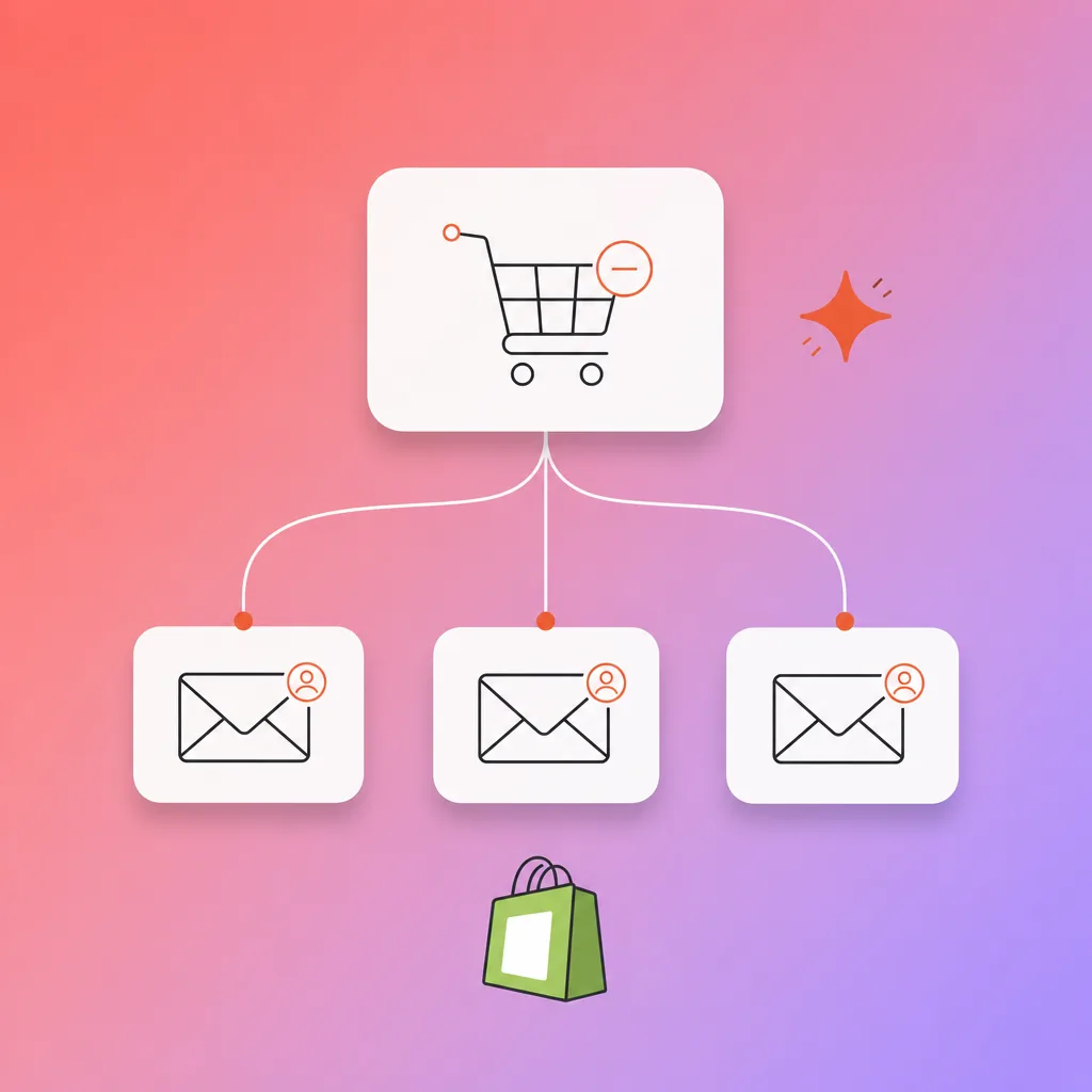 AI cart recovery workflow showing Shopify connected to Klaviyo via ChatGPT for personalised email automation