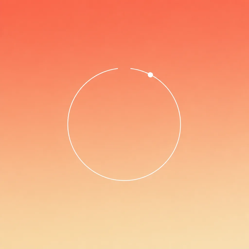 White line-art progress ring on a warm coral and sand gradient, the cover for building an AI lead magnet with Gemini and Canva