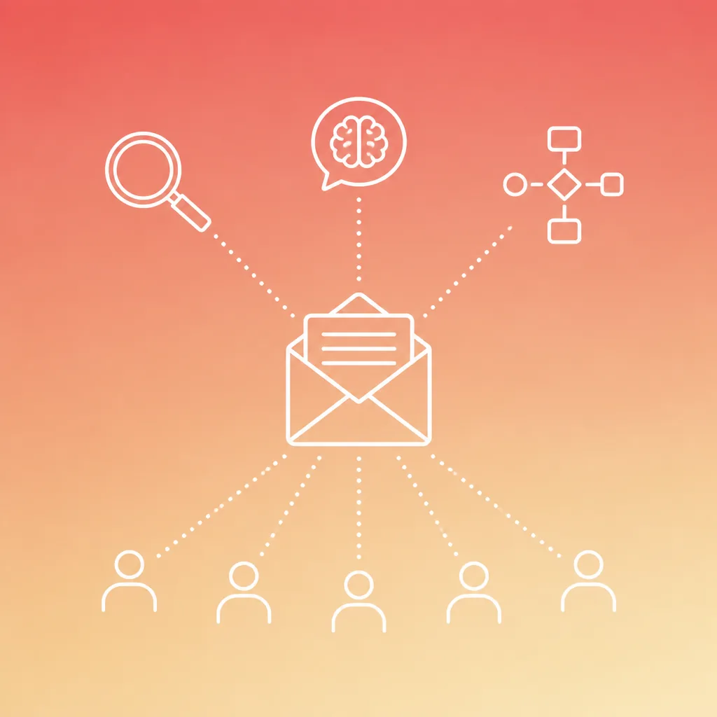 Cold email personalisation pipeline showing Hunter.io enrichment, Claude AI scoring, and n8n routing to email platforms