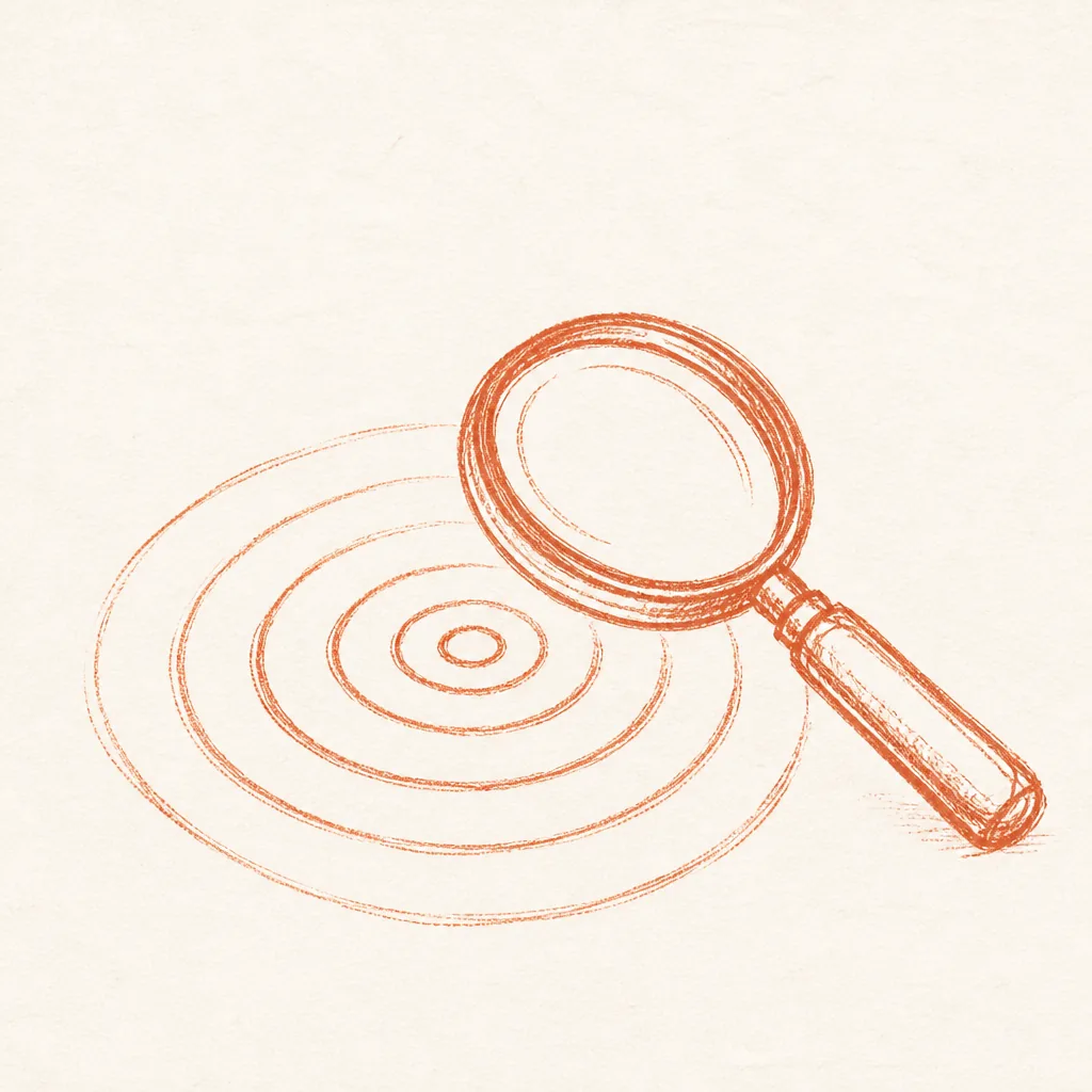 Deep research AI agent magnifying glass illustration