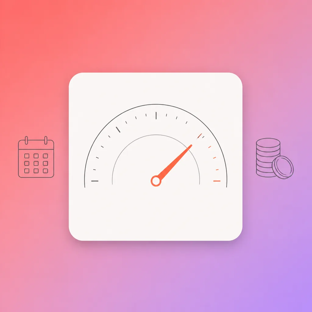 Google Ads budget pacing: a gauge showing monthly budget consumption